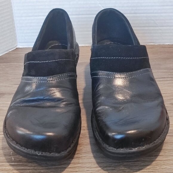 Josef Seibel Clogs size EU 40, US 9.5 Black Leather Slip On Comfort Chunky Mule - Picture 3 of 14